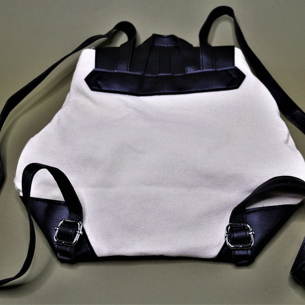 Deux Lux Demi Canvas Backpack in Off-White/Cream & Black - Picture 6 of 13
